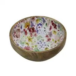 Morrisons Nutmeg Home Mango Wood Floral Bowl offer