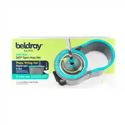 Tesco Beldray Anti Bac 360 Spin Mop Set offer