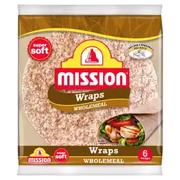 Tesco Mission Wholemeal Tortilla Wraps 6 Pack 367g offer