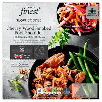 Tesco Tesco Finest Slow Cooked Grill Bar Cherry Wood Smoked Pork Shoulder with Carolina BBQ sauce 1.23kg offer