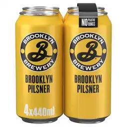 Tesco Brooklyn Pilsner Lager Beer Cans 4x440ml offer