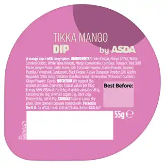 Asda ASDA Tikka Mango Dip 55g offer