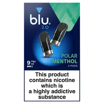 Asda Blu 2.0 Polar Menthol Vape Pods 9mg/ml 2 x 1.9ml offer
