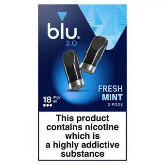 Asda Blu 2.0 Fresh Mint Vape Pods 18mg/ml 2 x 1.9ml offer