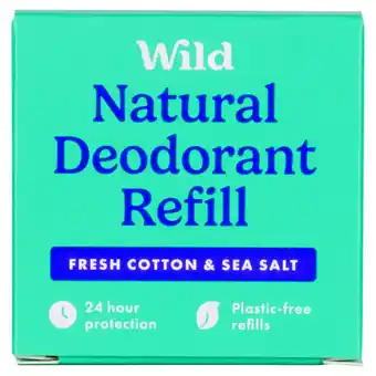 Asda Wild Natural Deodorant Refill Fresh Cotton & Sea Salt 40g offer