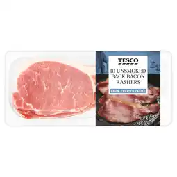 Tesco Tesco Unsmoked Back Bacon Rashers 10 Pack 300g offer