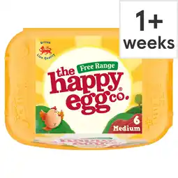 Tesco Happy Egg Free Range Eggs Medium 6 Pack offer