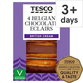 Tesco Tesco Belgian Chocolate Eclairs 4 Pack offer