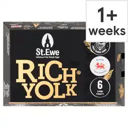 Tesco St. Ewe Rich Yolk Large Free-Range Eggs 6 Pack offer