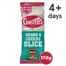 Tesco GINSTERS HEINZ BEANZ & CHEESE SLICE 170G offer