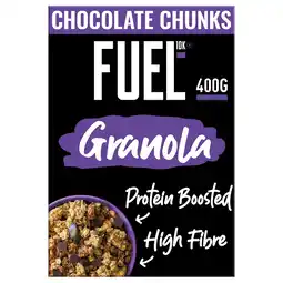 Tesco FUEL10K Chocolate Chunks Protein Granola Breakfast Cereal 400g offer