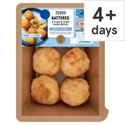 Tesco Tesco Battered 6 Fish & Chip Shop Bites 235g offer