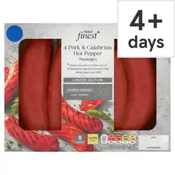 Tesco Tesco Finest 4 Pork & Calabrian Hot Pepper Sausages 440g offer