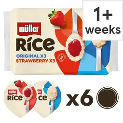 Tesco Muller Rice Low Fat Dessert - Original & Strawberry 6 x 170g offer