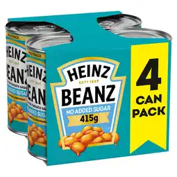 Tesco Heinz No Added Sugar Baked Beanz 4 x 415g offer