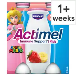 Tesco Actimel Kids Strawberry & Banana Lunchbox Yoghurt Drink Multipack 4x100g offer