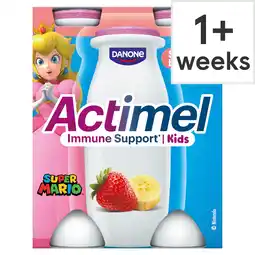Tesco Actimel Kids Strawberry & Banana Lunchbox Yoghurt Drink Multipack 4x100g offer