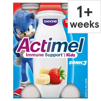 Tesco Actimel Kids Strawberry & Banana Lunchbox Yoghurt Drink Multipack 4x100g offer