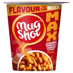 Tesco Mug Shot Max Sundried Tomato & Chorizo Flavour Pasta 68g offer