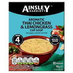 Tesco Ainsley Harriott Thai Chicken & Lemongrass Cup Soup 80g offer