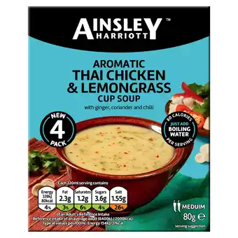 Tesco Ainsley Harriott Thai Chicken & Lemongrass Cup Soup 80g offer