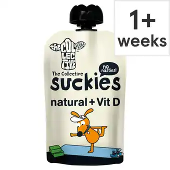 Tesco The Collective Suckies Natural + Vitamin D Yoghurt Pouch 90g offer
