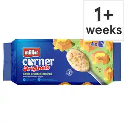 Tesco Muller Corner Originals Apple Crumble Yogurts 4x124g offer