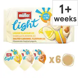 Tesco Muller Light Cheesecake Yogurt 6x140g offer