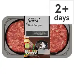 Tesco Tesco Finest 2 Beef Burgers 340g offer