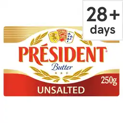 Tesco Président French Unsalted Block Butter 250g offer