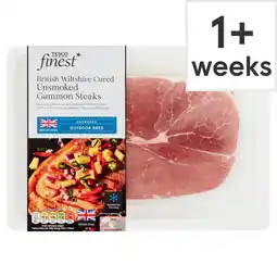 Tesco Tesco Finest British Wiltshire Cured Unsmoked Gammon Steaks 2 Pack 460g offer