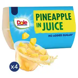 Tesco Dole Pineapple Fruit in Juice 4x113g offer