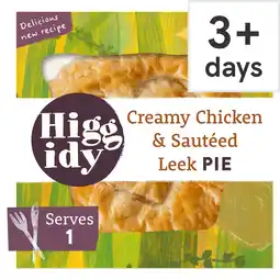 Tesco Higgidy Creamy Chicken & Sauteed Leek Pie 200g offer