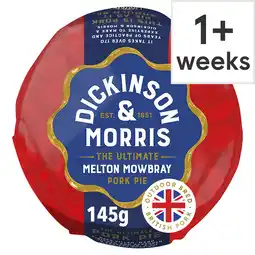 Tesco Dickinson & Morris Melton Mowbray Pork Pie 145G offer