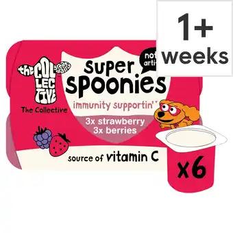 Tesco The Collective Super Spoonies Immunity Supporting Strawberry & Berries Yoghurt Pots 6x42g offer
