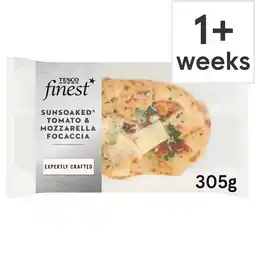 Tesco Tesco Finest Sunsoaked Tomato & Mozzarella Focaccia 305g offer