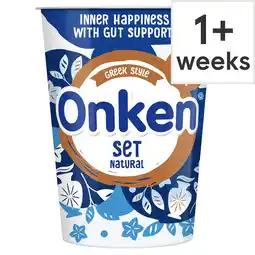 Tesco Onken Greek Style Set Yogurt Natural 450g offer