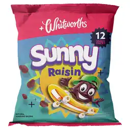 Tesco Whitworths Sunny Raisins 12X14G offer