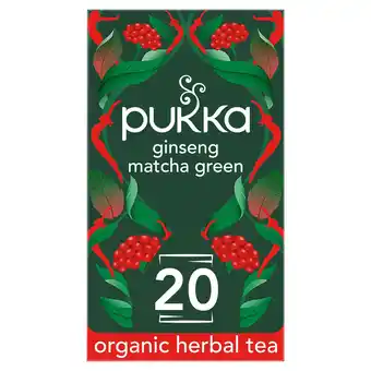 Tesco Pukka Organic Ginseng Matcha Green Teabag 30G offer