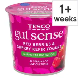 Tesco Tesco Gut Sense Red Berries & Cherry Kefir Yogurt 350g offer