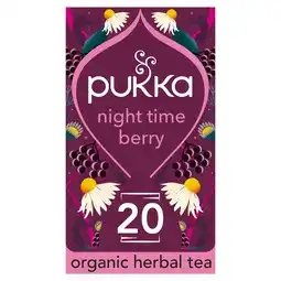 Tesco Pukka Organic Night Time Berry 20 Herbal Tea Sachets 32g offer