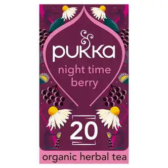 Tesco Pukka Organic Night Time Berry 20 Herbal Tea Sachets 32g offer