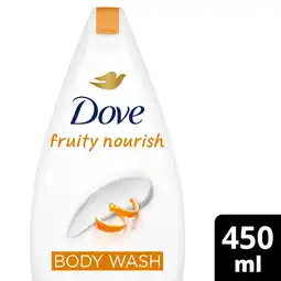 Tesco Dove Fruity Nourish 24hr Moisturisation Body Wash Shower Gel 450ml offer
