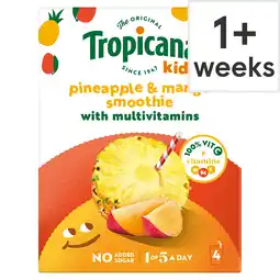 Tesco Tropicana Kids Smoothies - Pineapple & Mango 4 x 150ml offer