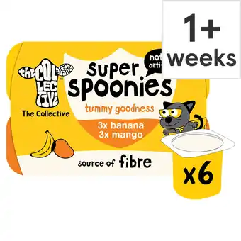 Tesco The Collective Super Spoonies Tummy Goodness Banana & Mango Yoghurt Pots 6x42g offer