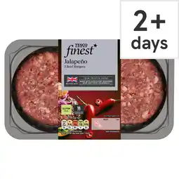 Tesco Tesco Finest 2 Jalapeno Burgers 340g offer