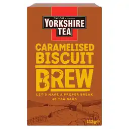 Tesco Yorkshire Tea Caramelised Biscuit Brew 40 Tea Bags 112g offer