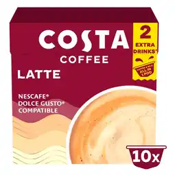 Tesco Costa Coffee Latte Pods 10 X 16G offer
