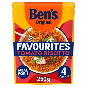 Tesco Bens Original Favourites Risotto Tomato and Italian Style Herbs Microwave Rice Meal 250g offer