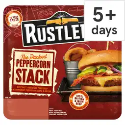 Tesco Rustlers The Packed Peppercorn Stack Burger 174g offer